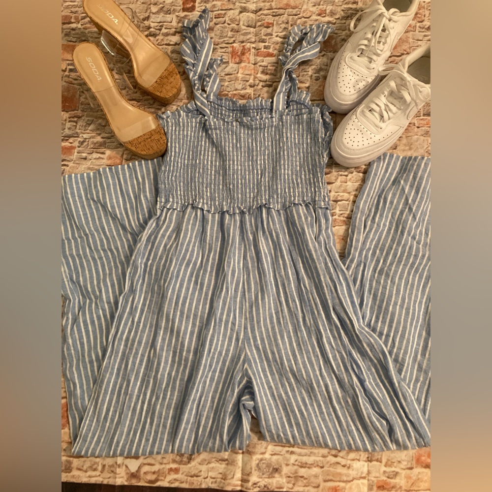 NWT| Blue Stripped Jumpsuit